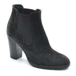 Barneys NY Black Distressed Suede Bootie Ankle Boots 39
